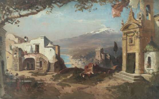 Maler des 19. Jh. ''Blick auf den Ätna'', italienische Lands… - photo 1