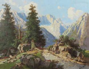 Maler des 19./20. Jh. ''Höllental'', sommerliche Berglandsch…