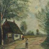 Maler des 19./20. Jh. ''Bauernhaus mit heimkehrendem Bauernp… - photo 1