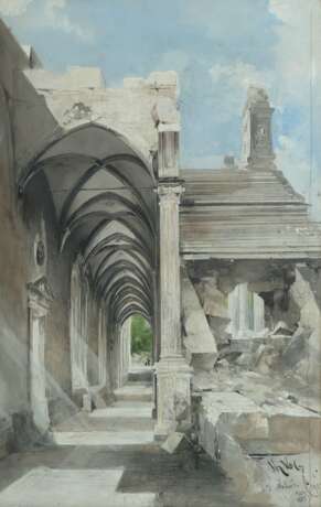 Volz, Theodor 1850 - 1916, deutscher Maler. ''Ruine Lusthaus… - Foto 1