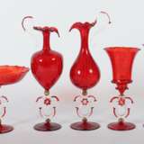 5 Fußgläser Murano (?), 20. Jh., farbloses Glas, überwiegend… - фото 1