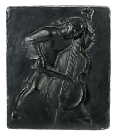 Bildhauer des 20. Jh. ''Cellospielerin'', Eisenguß, schwarz … - photo 1