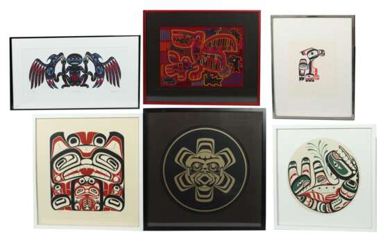 First Nation Künstler des 20. Jh. Konvolut Fabelwesen, 6 tlg… - photo 1