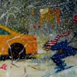 It is snowing in New York oil on cardboard Realismus Romantic Ukraine 2024 - Foto 5