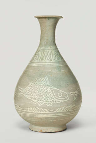 A BUNCHEONG SLIP-DECORATED STONEWARE BOTTLE - фото 1