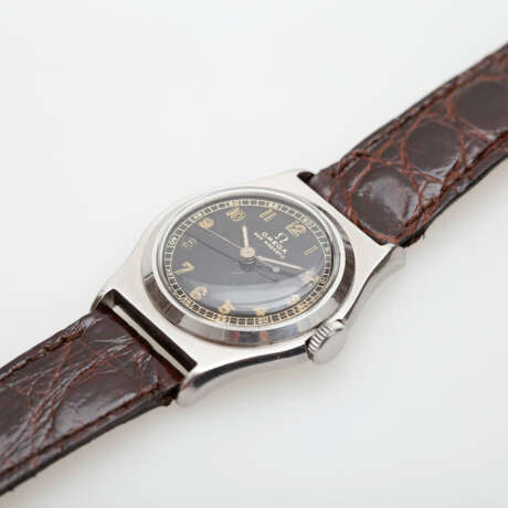 OMEGA "Gilt Dial" Armbanduhr, ca. 1950/60er Jahre. Edelstahl. - Foto 4