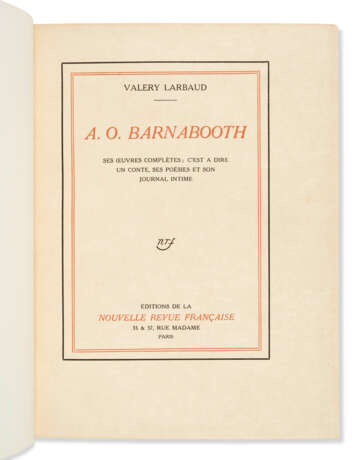 LARBAUD, Valery (1881-1957). - Foto 1