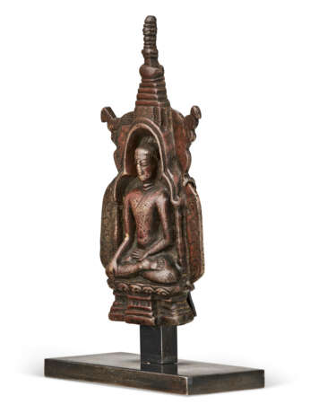 A SMALL BRONZE PLAQUE OF BUDDHA - Foto 3