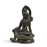 A SILVER AND COPPER-INLAID FIGURE OF PADMAPANI - photo 3