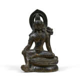 A SILVER AND COPPER-INLAID FIGURE OF PADMAPANI - photo 7