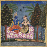 AN ILLUSTRATION FROM A GITA GOVINDA SERIES: KRISHNA ADORNS RADHA WITH A TILAK - Foto 1