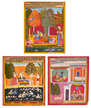 THREE ILLUSTRATIONS FROM A RASIKAPRIYA SERIES - photo 1