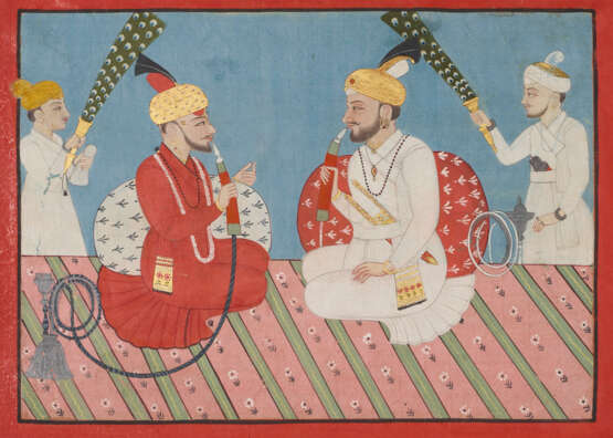 A PORTRAIT OF RAJA SANSAR CHAND WITH A COURTIER - фото 1