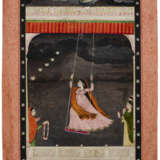 A PAINTING OF A LADY ON A HINDOLA - Foto 2