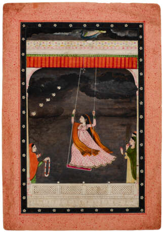 A PAINTING OF A LADY ON A HINDOLA - Foto 2