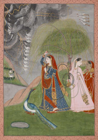 A PAINTING OF LADIES WATCHING A STORM - photo 1