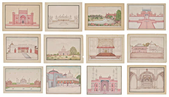 A GROUP OF TWELVE ARCHITECTURAL STUDIES - photo 1
