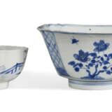 TWO BLUE AND WHITE VESSELS - photo 1