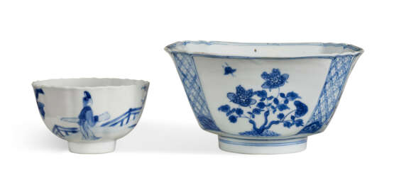 TWO BLUE AND WHITE VESSELS - photo 1