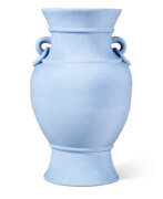 Porcelain. AN UNUSUAL LAVENDER-BLUE-GLAZED HU-FORM VASE