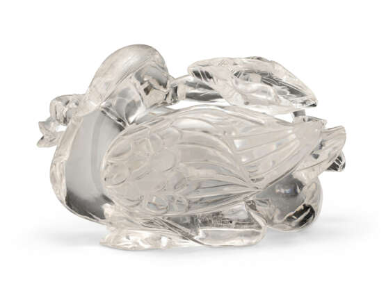 A LARGE ROCK CRYSTAL GROUP OF TWO DUCKS - photo 4