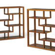 A PAIR OF TEAK WOOD DISPLAY SHELVES - Auktionsarchiv
