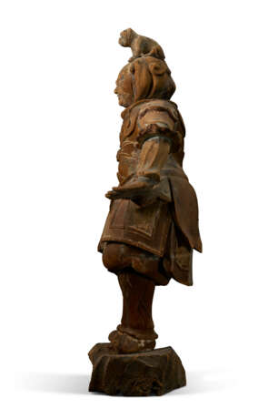 A WOOD SCULPTURE OF TEMPLE GUARDIAN - photo 4