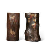 A PAIR OF LACQUERED WOOD VASES - photo 1