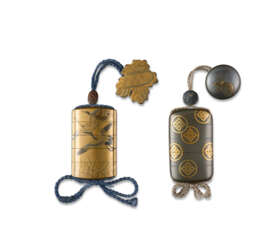 TWO FOUR-CASE INRO WITH NETSUKE