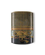 Japanische Lackwaren. A FOUR-CASE LACQUER INRO WITH QUAILS IN CAGE