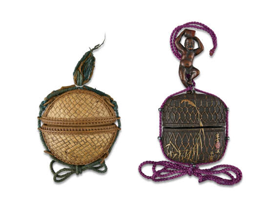 TWO RATTAN INRO (TONKOTSU TYPE) - Foto 2