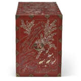 A MOTHER-OF-PEARL INLAID RED LACQUER STORAGE CHEST - фото 6
