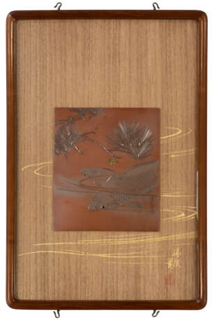 A WOOD AND SOFT-METAL-INLAID COPPER PANEL - фото 1