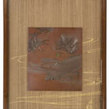 A WOOD AND SOFT-METAL-INLAID COPPER PANEL - photo 1