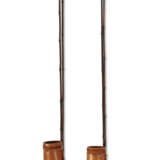 A PAIR OF BAMBOO HANGING VASES WITH RODS - photo 3