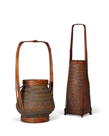 TWO BAMBOO BASKETS - photo 2
