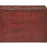 A MOTHER-OF-PEARL INLAID RED LACQUER STORAGE CHEST - фото 8