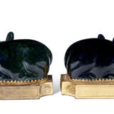 A PAIR OF BLACK-GLAZED CAT-FORM NIGHT LIGHTS - фото 2