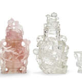 TWO CARVED ROCK CRYSTAL VASES - photo 1