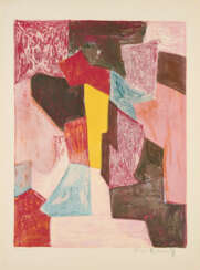 Serge Poliakoff. Composition rouge, carmin et jaune