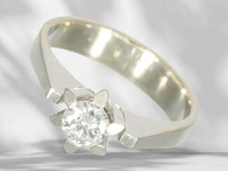 Ring: white gold brilliant-cut diamond solitaire ring, brill…