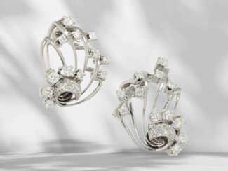 Earrings: decorative designer goldsmith work with brilliant-…