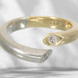 Ring: moderner Bicolor/Designer-Goldschmiedering mit Brillan… - Foto 3