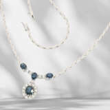 Chain/necklace: fine white gold vintage sapphire/brilliant-c… - фото 3