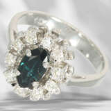 Ring: vintage Saphir/Brillant-Goldschmiede-Blütenring… - Foto 1