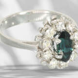 Ring: vintage sapphire/brilliant-cut diamond goldsmith's flo… - photo 2