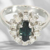 Ring: vintage sapphire/brilliant-cut diamond goldsmith's flo… - photo 3