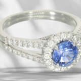 Ring: elegant sapphire/brilliant-cut diamond white gold ring… - фото 3
