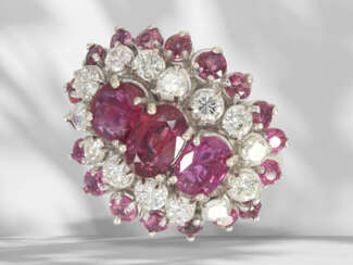 Ring: dekorativer und hochwertiger vintage Rubin/Brillant-Go…