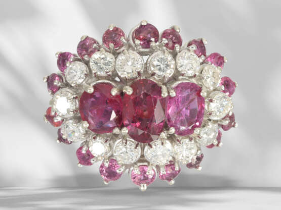 Ring: dekorativer und hochwertiger vintage Rubin/Brillant-Go… - Foto 4